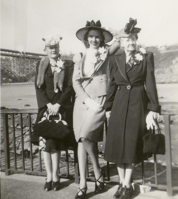 Mom, Aunt Ruth, Grandma Davids, Inwood Hill Park, New York, 1947. 